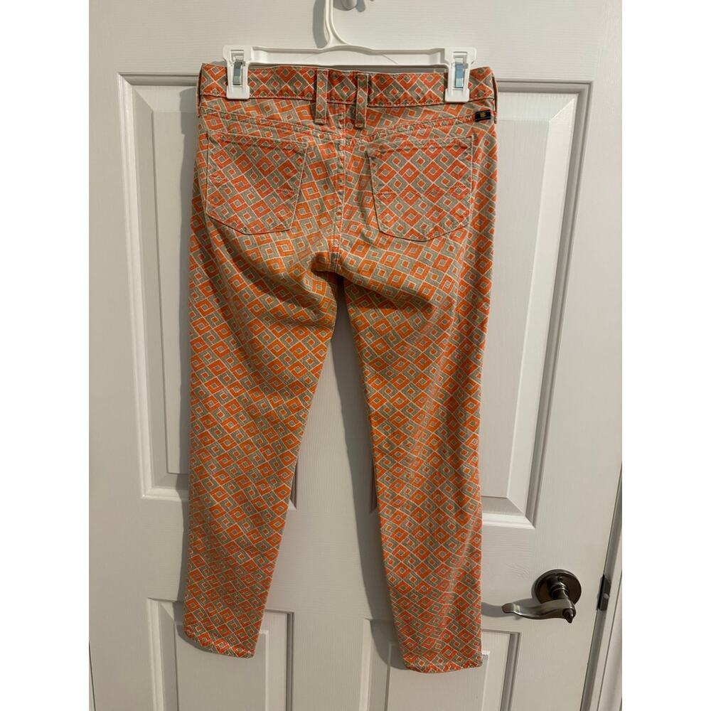 Lucky Brand Charlie Capri pants Orange Geometric Size 0/25 - Picture 5 of 9